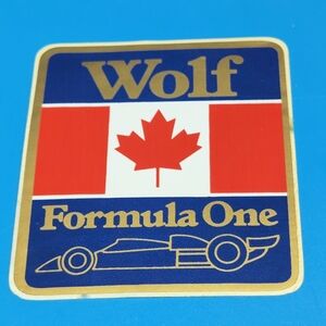 Vintage Walter Wolf Racing Formula One Sticker - Red, Blue, Gold 3x3.5